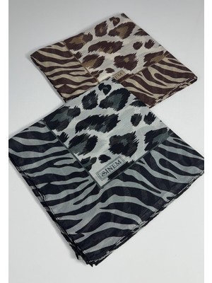 Sinem India Leopar Desen 2\'li Sorti  Eşarp -6294-02