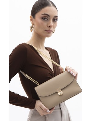 Luvi BYN2383 Koyu Bej Kadın Kol Çantası