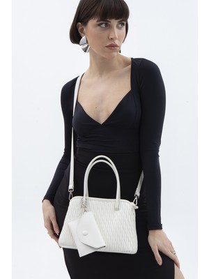 Luvi BYN2252 Beyaz Kadın Kol Çantası