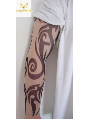 Epilons Mey Ithalat® Giyilebilir Kol Dövmesi Çorap Dövme 3D Baskılı Kol Bacak Dövme 2 Adet Model 6