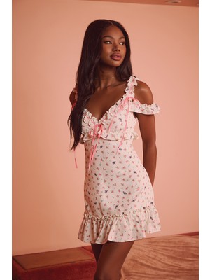 F21 Forever 21 x Betsey Johnson | Babydoll Mini Elbise