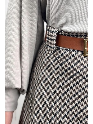 Ande Tesettür Kazayağı Kloş Etek - Acı Kahve