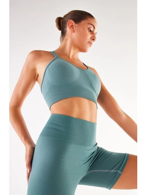 COMEUP Ince Askılı Spor Sütyen Pastel Yeşil