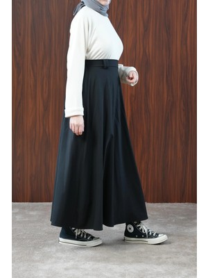 Ande Tesettür Basic Kloş Etek - Siyah