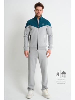 Gri Erkek Elite Mevsimlik Eşofman Takımı Rahat Form Günlük Kullanım 2xl