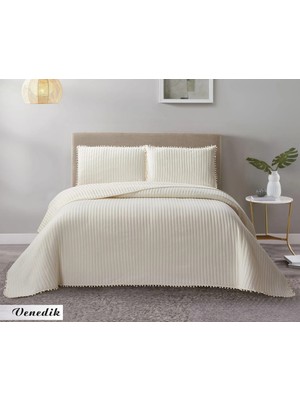 Çeyiz Merkezi Venedik Yatak Örtüsü Ponponlu - Tek Kişilik