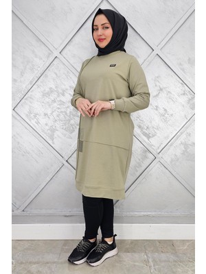 Pys Giyim Kadın Kare Taş Detaylı Armalı Tesettür Tunik