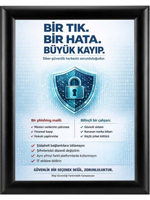 ÖzgürceSeç A4 (21X30) Alüminyum Açılır Kapanır Siyah Çerçeve 25MM - Eko