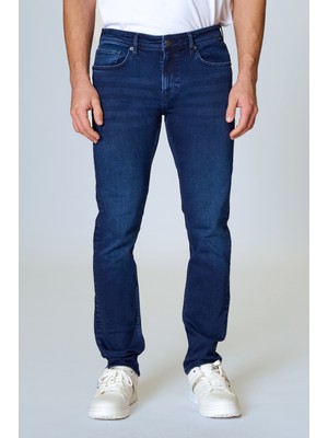 Twister Panama x 813-04 Dark Sky Blue Dar Kesim Likralı Erkek Kot Pantolon Koyu Lacivert