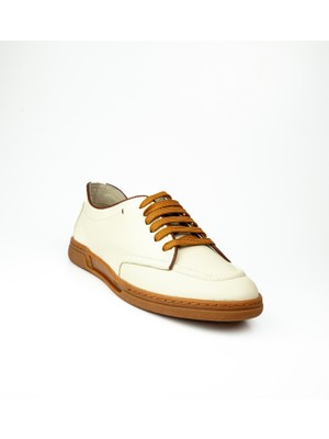 James Franco 2360 Bej Deri Erkek Sneaker