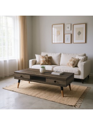 Mobenta Modest Brew, Doğal Masif Orta Sehpa, 4 Çekmece 1 Bölme - 120X60, Cv