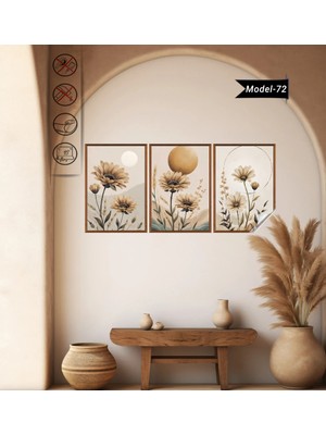 Akıllı Kağıt Statik Tutunma Özellikli Tablo - Poster Çiçek (Model- 72)