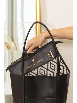 Hobicium Çanta Içi Organizer – Fermuarlı Bölmeli Çanta Düzenleyici Insert – Çok Amaçlı Kadın Çanta Organizer