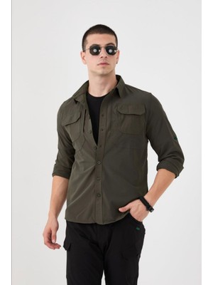 BYK Erkek Tactical Outdoor Çok Cepli Havalandırmalı Likralı Gömlek