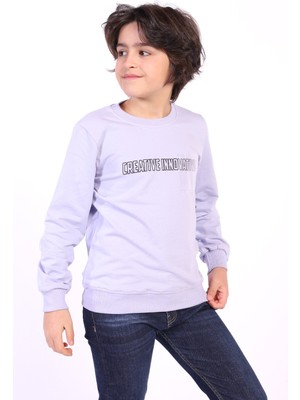 Toontoy Erkek Çocuk Relax Fit Bisiklet Yaka Baskılı Sweatshirt - 2 Iplik