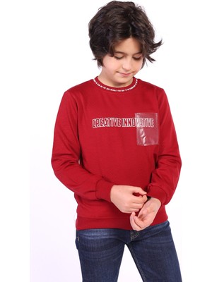Toontoy Erkek Çocuk Relax Fit Bisiklet Yaka Baskılı Sweatshirt - 2 Iplik