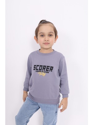 Toontoy Erkek Çocuk Relax Fit Bisiklet Yaka Baskılı Sweatshirt - 2 Iplik