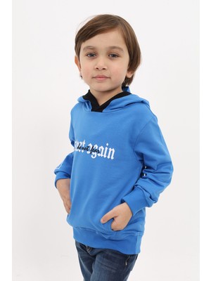 Toontoy Erkek Çocuk Relax Fit Kapüşonlu Cepli Baskılı Sweatshirt - 2 Iplik