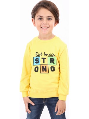 Toontoy Erkek Çocuk Relax Fit Bisiklet Yaka Baskılı Sweatshirt - 2 Iplik