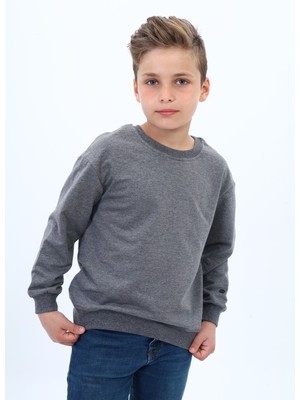 Toontoy Erkek Çocuk Relax Fit Bisiklet Yaka Hafif Düşük Omuz Sweatshirt - 2 Iplik