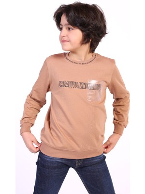 Toontoy Erkek Çocuk Relax Fit Bisiklet Yaka Baskılı Sweatshirt - 2 Iplik