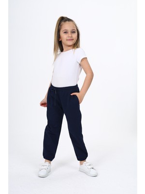 Toontoy Kız Çocuk Baskılı Beli Paçası Lastikli Cepli Basic Jogger Eşofman Altı 2 Iplik
