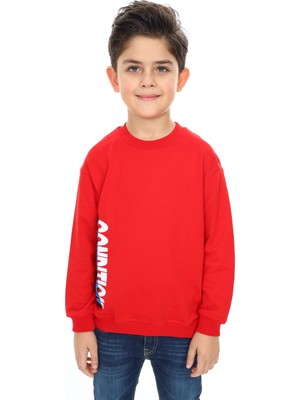 Toontoy Erkek Çocuk Relax Fit Bisiklet Yaka Hafif Düşük Omuz Baskılı Sweatshirt - 2 Iplik