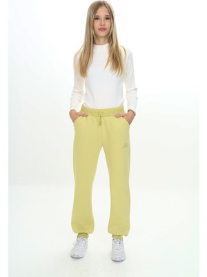 Toontoy Kız Çocuk Nakış Baskılı Beli Paçası Ribanalı Cepli Basic Jogger Eşofman Altı 3 Iplik Şardonlu