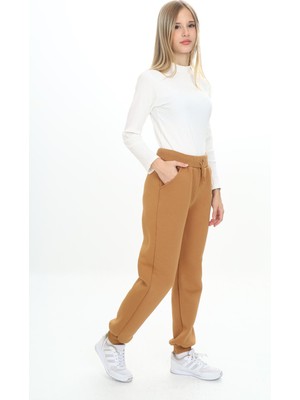 Toontoy Kız Çocuk Nakış Baskılı Beli Paçası Ribanalı Cepli Basic Jogger Eşofman Altı 3 Iplik Şardonlu