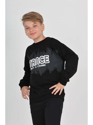 Toontoy Erkek Çocuk Relax Fit Bisiklet Yaka Baskılı Sweatshirt - 2 Iplik