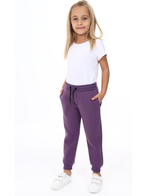 Toontoy Kız Çocuk Baskılı Beli Paçası Lastikli Cepli Basic Jogger Eşofman Altı 3 Iplik Şardonlu