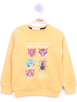 Toontoy Erkek Çocuk Relax Fit Bisiklet Yaka Animal Baskılı Sweatshirt - 2 Iplik