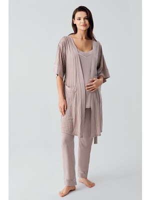 Artış Collection Askılı Esnek Viskoz Hamile Sabahlık Pijama Takım 17301