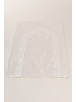 Çeyiz Merkezi Kadife Fistolu Seccade - Krem