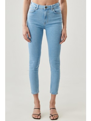 Lee Ivy Super Skinny Fit Kadın Çok Yüksek Bel Esnek Jean Kot Pantolon Açık Mavi Renkli