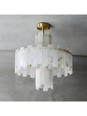 Ronisu Aydınlatma Regina Mermer Sarkıt Avize – Katmanlı Tasarım, Yüksek Tavan Için Lüks Avize Ra-Avz- 5847-31-45