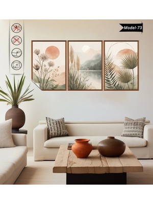 Akıllı Kağıt Statik Tutunma Özellikli Tablo - Poster Çiçek (Model- 73)