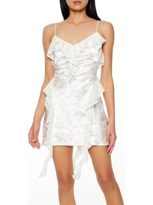 F21 Çiçek Desenli Mini Elbise