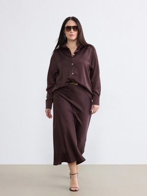 Soulife Büyük Beden Beli Lastikli A Kesim Etek