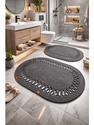 Jüt 2'li Hasır, Paspas, Banyo Paspası, Kapı Önü Paspası, Balkon, Dekor Lux Paspas Takımı