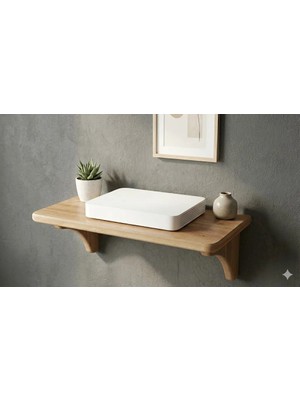 Akçe Home MDF Dekoratif Priz Üstü Raf 39 cm Genişlik 19 cm Derinlik