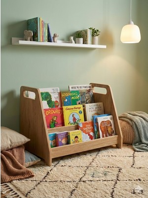 Akçehome Montessori 3 Raflı Mdf Çok Kullanışlı Kitaplık