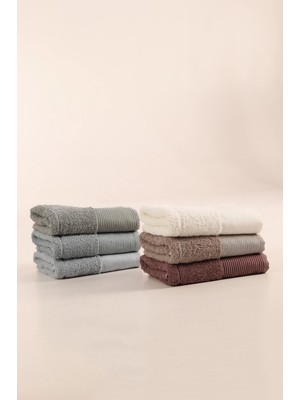 Çeyiz Merkezi 50X90 Bukle Jakarlı El Yüz Havlusu 6\'lı