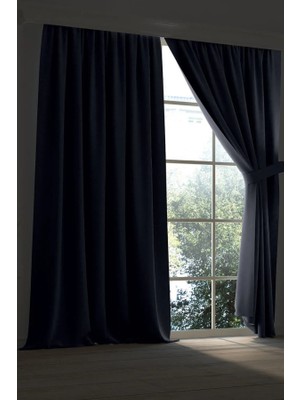 Pierre Cardin Antrasit Black Out Fon Perde 200 x 200 cm Polyester Kumaş Düz Desen Orta Kalınlık