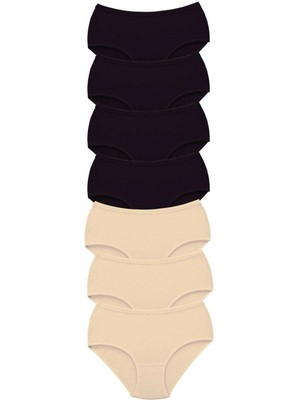 Liyuza 7 Adet Tutku Kadın Yüksek Bel Bato Kalın Lastik Külot S2
