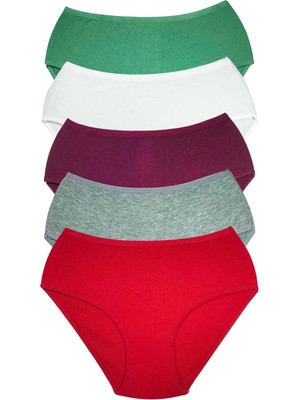 Liyuza 5 Adet Kadın Yüksek Bel Ribana Bato Külot S044