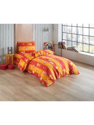 Çeyiz Merkezi Galatasaray Sarı Kırmızı Taraftar Baskılı Nevresim Takımı Pamuklu - Tek Kişilik