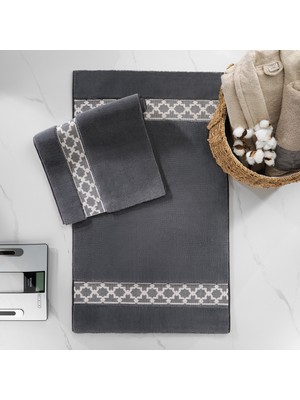 Schafer Home Lora 2 Li Pamuk Banyo Paspası-Koyu Gri