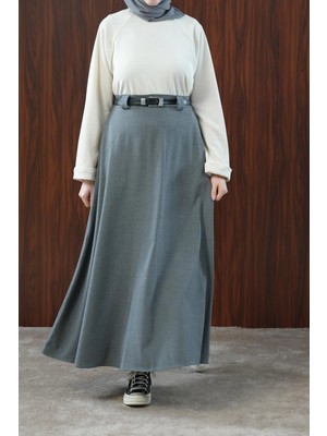 Ande Tesettür Basic Kloş Etek - Antrasit