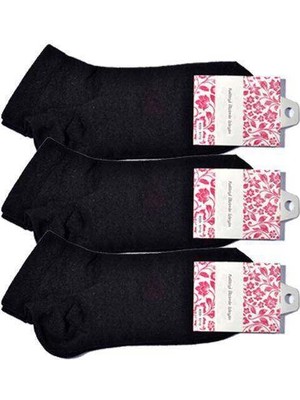 Liyuza Siyah Kadın Bilek Çorap 3 Çift